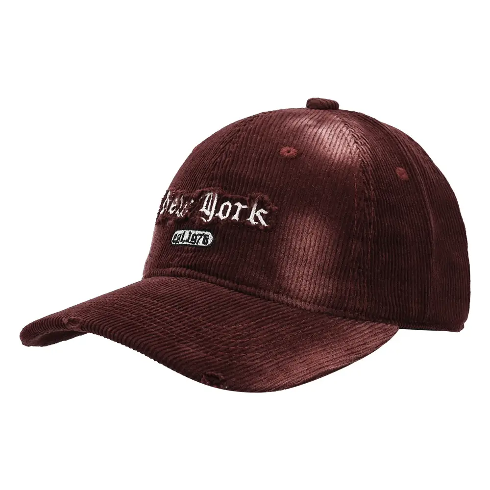 Corduroy Hat with American Letter Embroidery Wholesale - Image 2