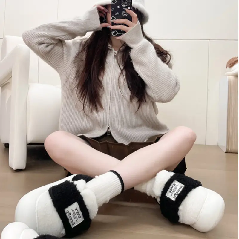 Women's Lamb Fleece Slippers Warm Winter Indoor - Image 5