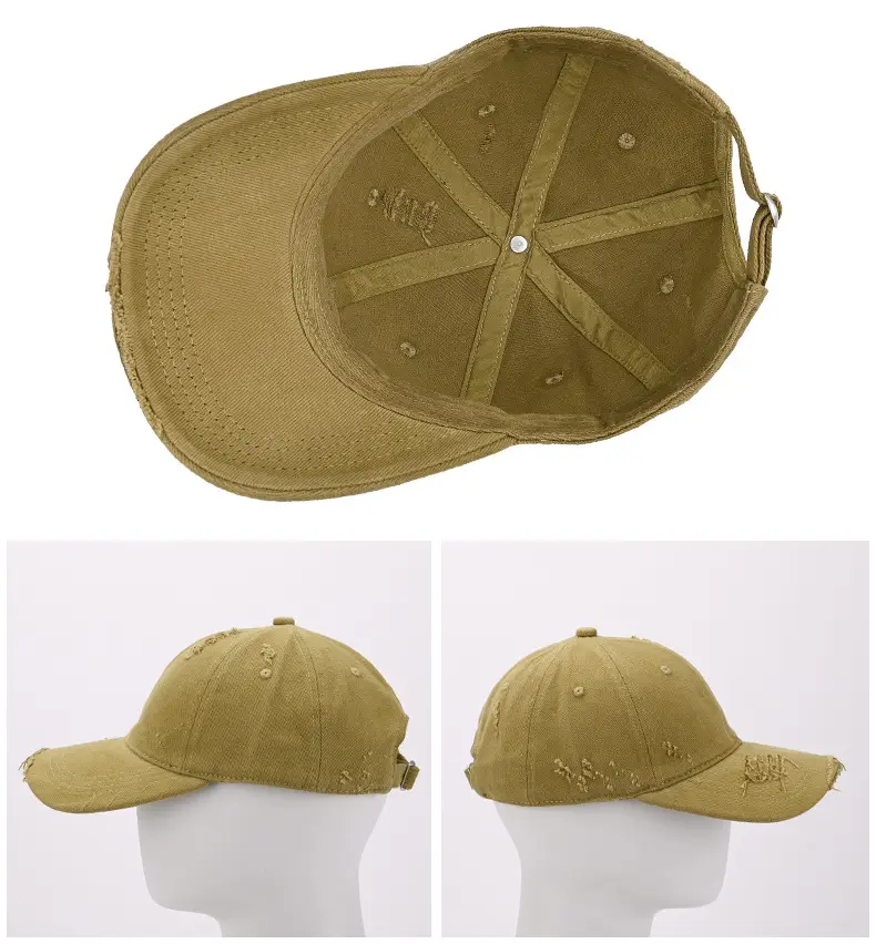 Black Baseball Cap with Frayed Details — feature 13
