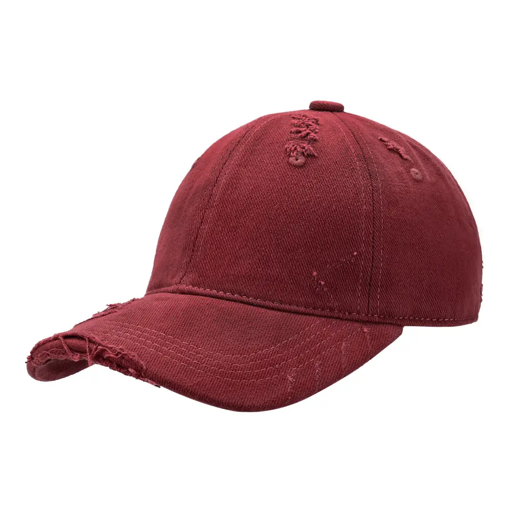 Black Baseball Cap with Frayed Details - Image 4