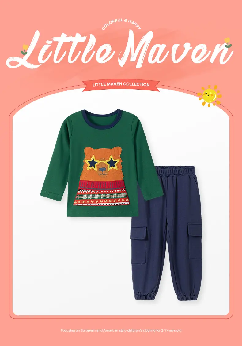 Little Maven Cartoon T-Shirt for Boys Autumn Long Sleeve Cotton — feature 3