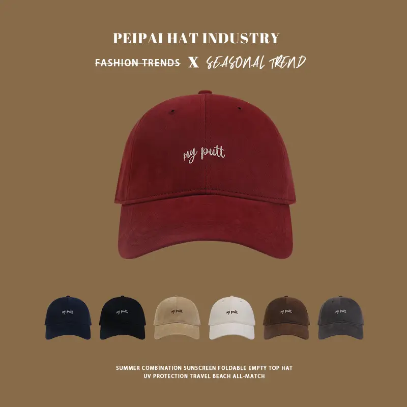 Women's Face-Slimming Sun Hat with Embroidered Letter - Image 8