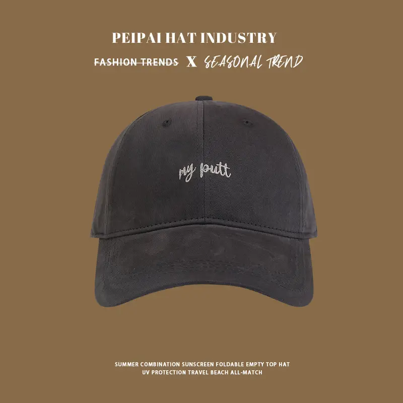 Women's Face-Slimming Sun Hat with Embroidered Letter - Image 5