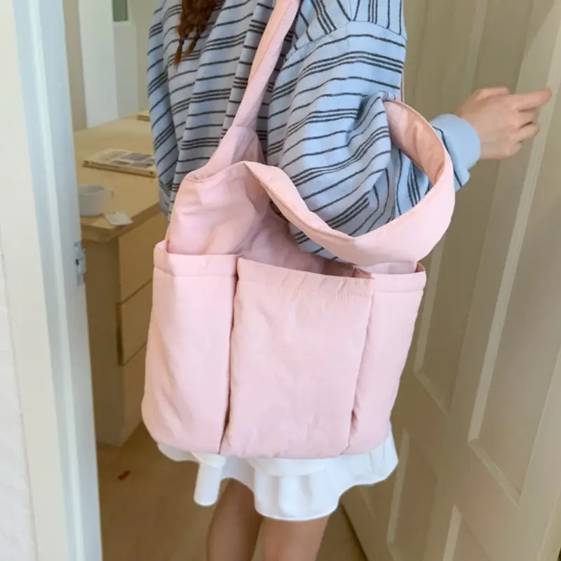 Women's Pink Nylon Shoulder Bag 2025 New Style - Image 9