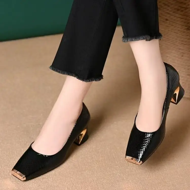 Women Square Toe Black Heel Flats 2025 - Image 4