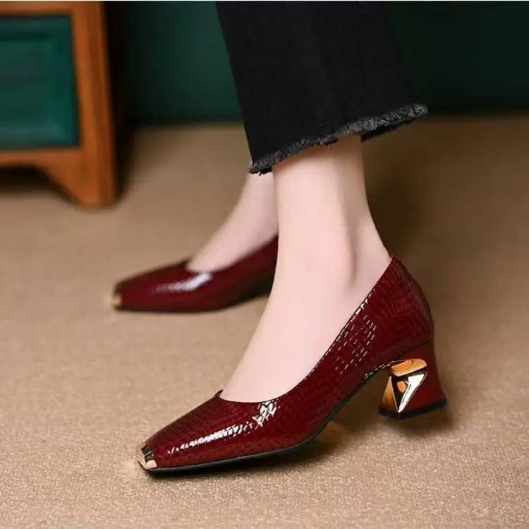 Women Square Toe Black Heel Flats 2025 - Image 2