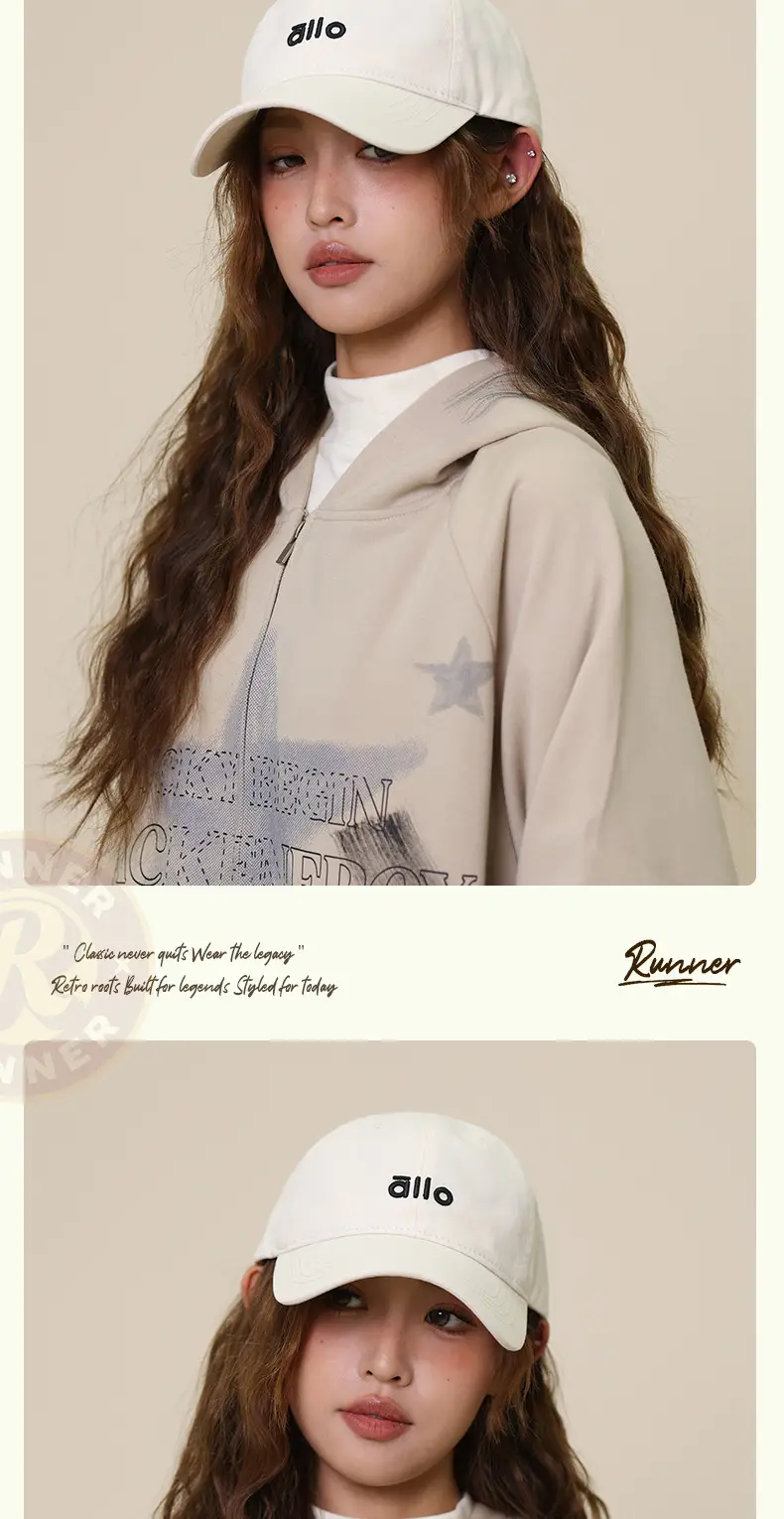 Women White Letter Baseball Cap with Hoodie — feature 14