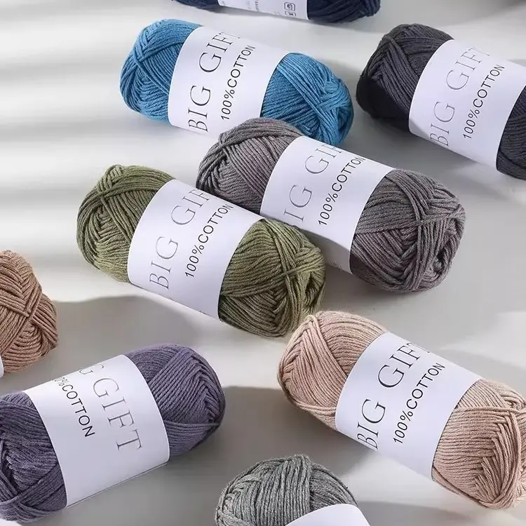 Biggift Super Soft Cotton Knitted Cotton Yarn Baby-Specific Yarn for Hand Knitting Crochet Sweaters Hand Knitting Yarn