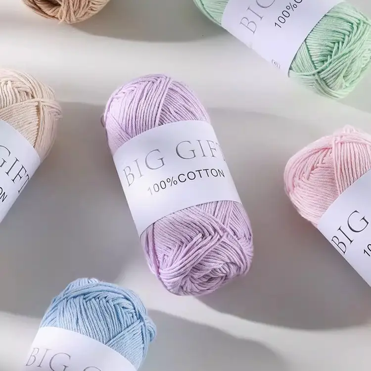 Biggift Super Soft Cotton Knitted Cotton Yarn Baby-Specific Yarn for Hand Knitting Crochet Sweaters Hand Knitting Yarn