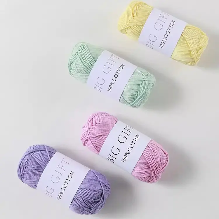 Biggift Super Soft Cotton Knitted Cotton Yarn Baby-Specific Yarn for Hand Knitting Crochet Sweaters Hand Knitting Yarn