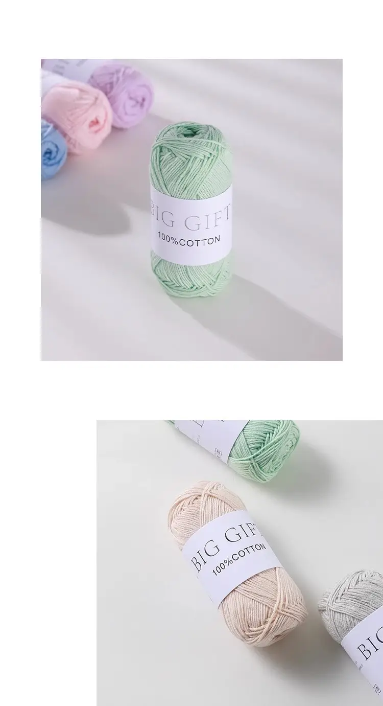 Biggift Super Soft Cotton Knitted Cotton Yarn Baby-Specific Yarn for Hand Knitting Crochet Sweaters Hand Knitting Yarn — feature 10