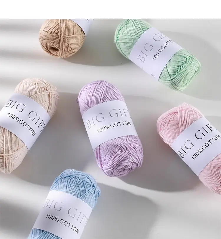 Biggift Super Soft Cotton Knitted Cotton Yarn Baby-Specific Yarn for Hand Knitting Crochet Sweaters Hand Knitting Yarn — feature 3