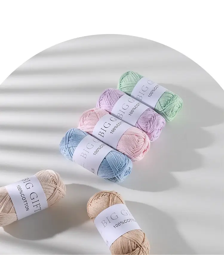 Biggift Super Soft Cotton Knitted Cotton Yarn Baby-Specific Yarn for Hand Knitting Crochet Sweaters Hand Knitting Yarn — feature 4
