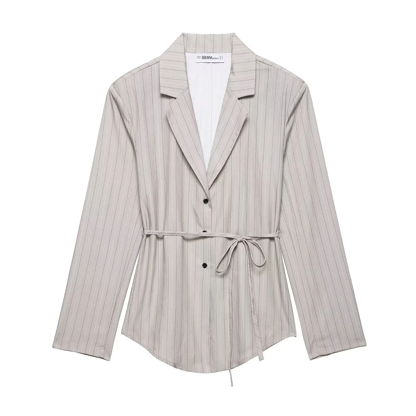 Brown Slim Fit Belted Suit Set for Women — feature 5