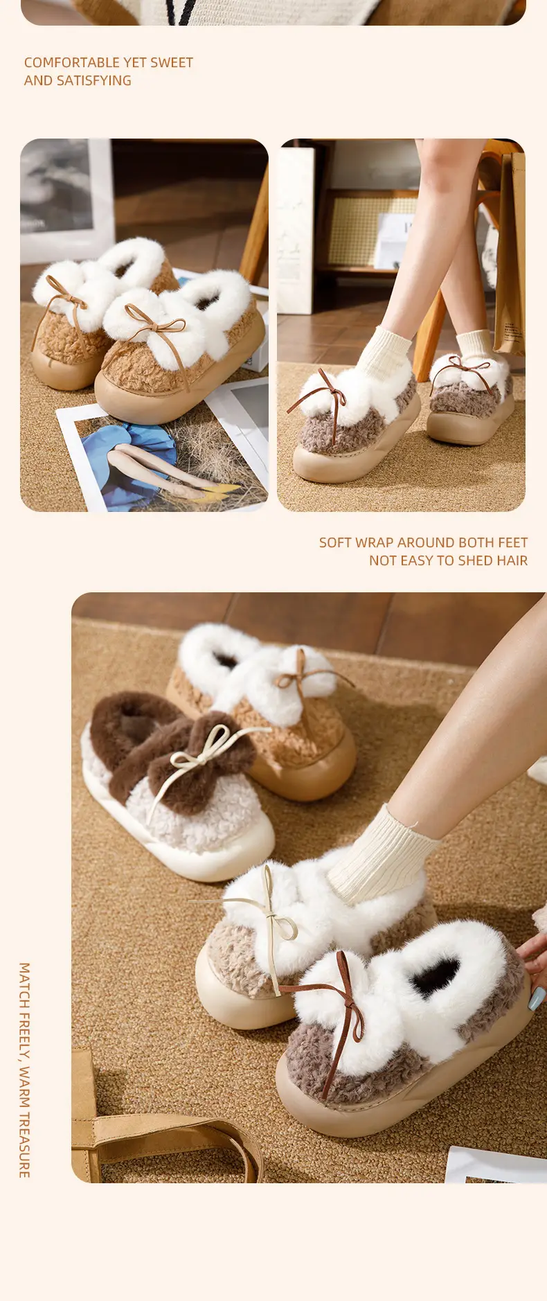 Women's Winter Velvet Furry Slippers with Heel — feature 14