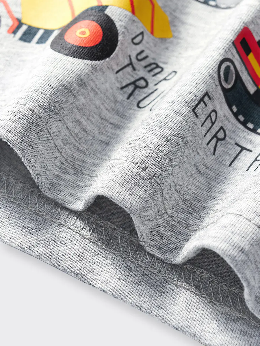 Spring Cotton T-Shirt for Boys 2025 Round Neck European Medium