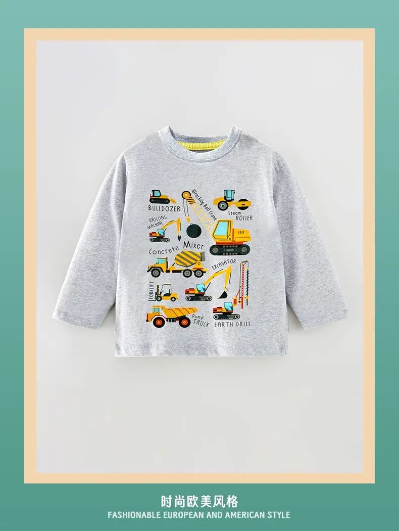Spring Cotton T-Shirt for Boys 2025 Round Neck European Medium — feature 2