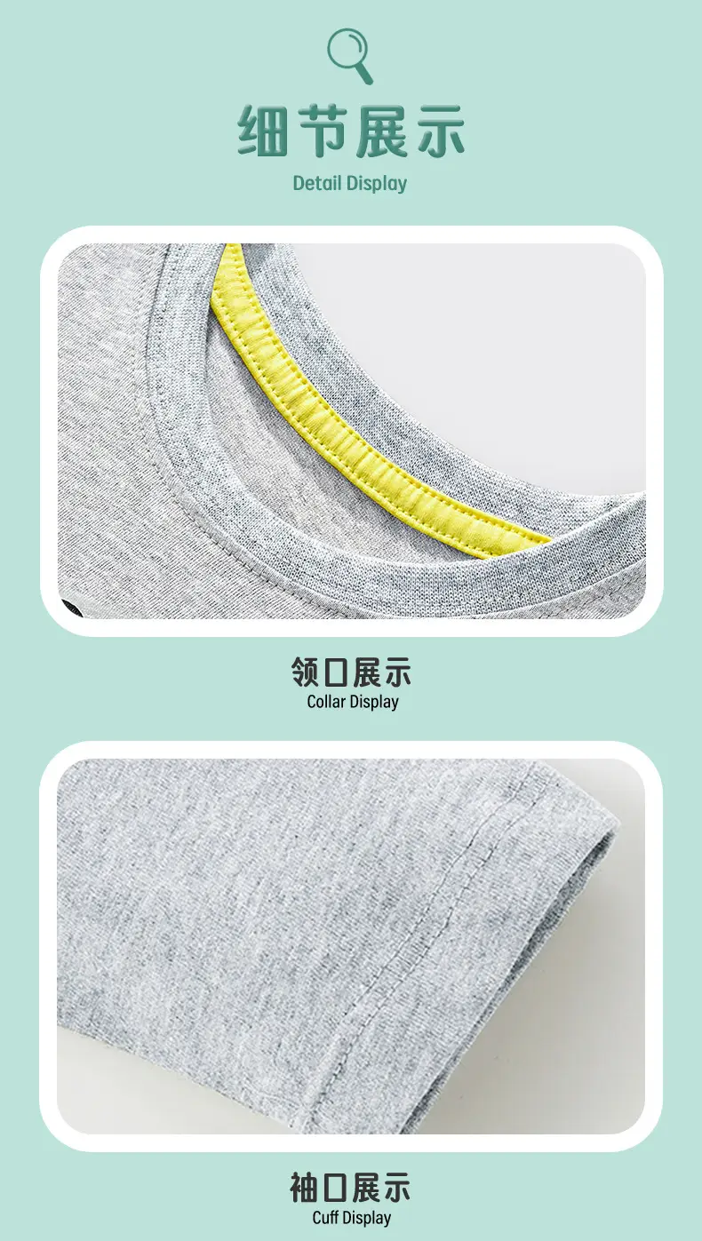 Spring Cotton T-Shirt for Boys 2025 Round Neck European Medium — feature 7