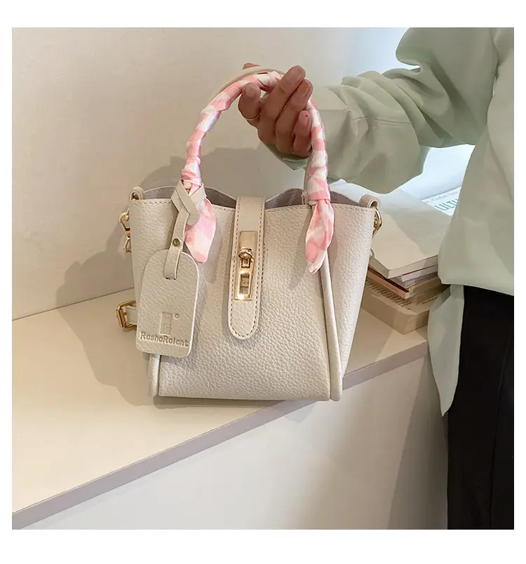 Women's Pink Leather Shoulder Bag with Bow — feature 13