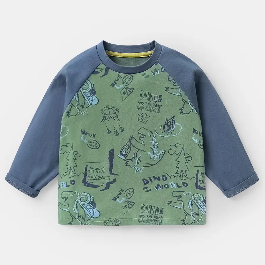 Boys Faux Burger Long Sleeve T-Shirt White