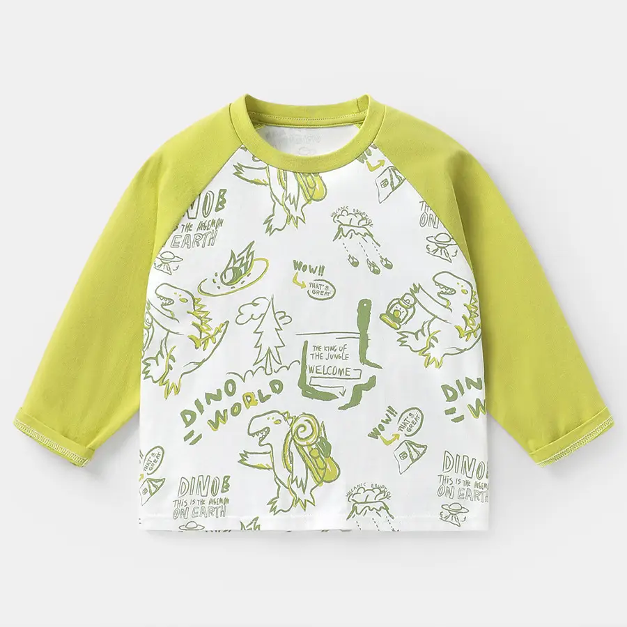 Boys Faux Burger Long Sleeve T-Shirt White