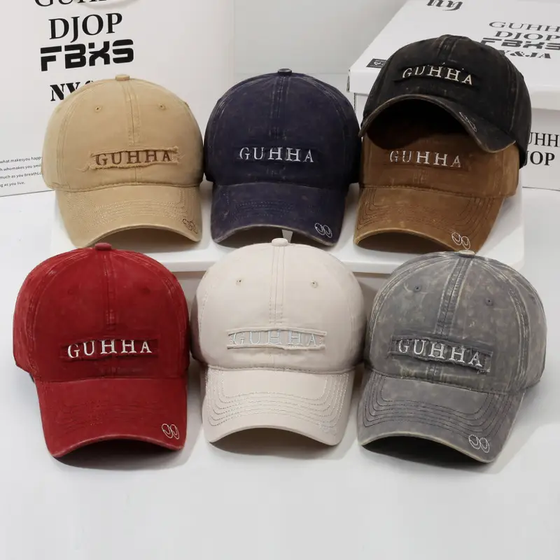 Women Denim Washed Guha Letter Cap Beige - Image 11