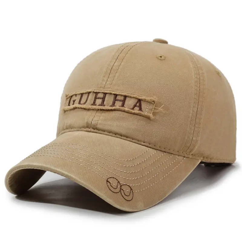 Women Denim Washed Guha Letter Cap Beige - Image 6