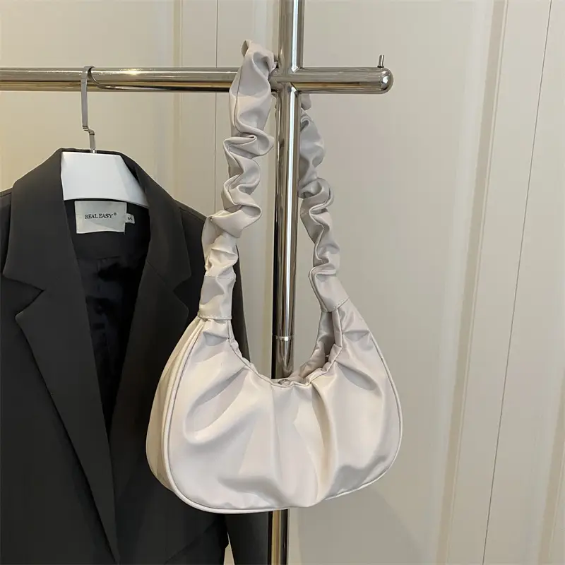 Candy Color Pleated Underarm Bag Women 2025 Summer