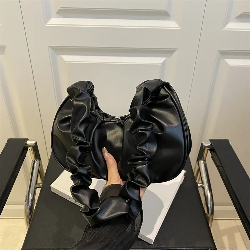 Candy Color Pleated Underarm Bag Women 2025 Summer
