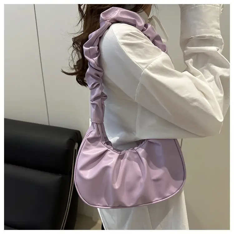 Candy Color Pleated Underarm Bag Women 2025 Summer — feature 11