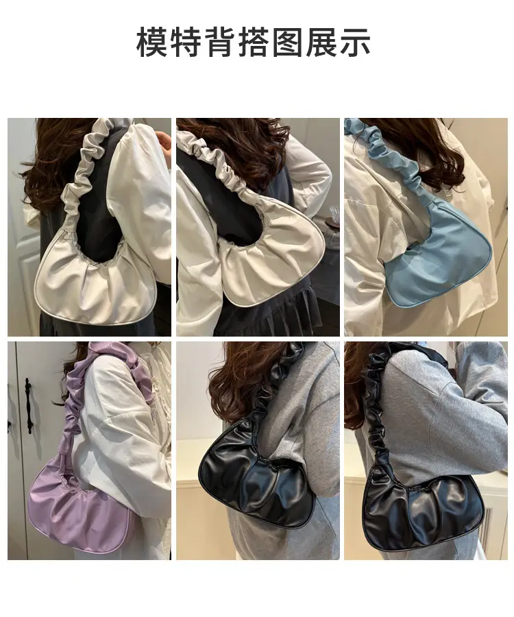 Candy Color Pleated Underarm Bag Women 2025 Summer — feature 5