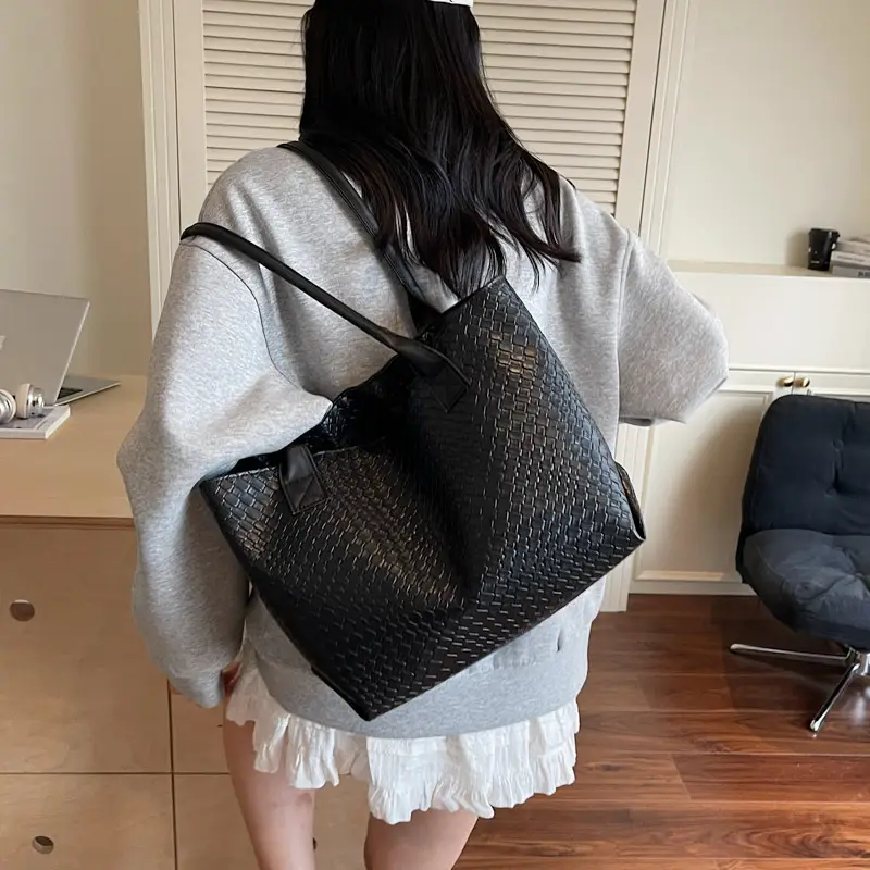 Red Korean Fashion Large Shoulder Tote Bag for Women - Image 7