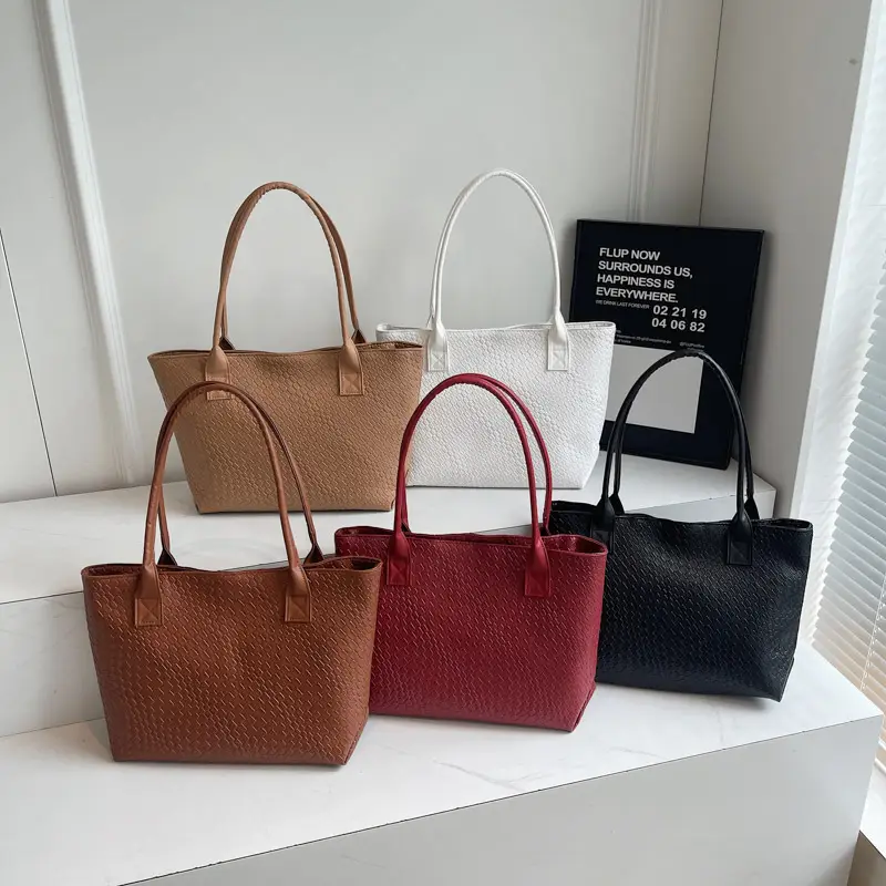 Red Korean Fashion Large Shoulder Tote Bag for Women - Image 9