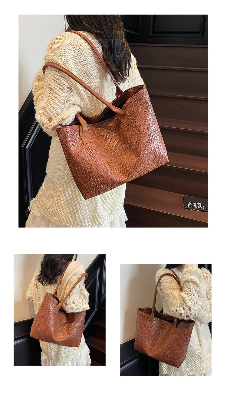 Red Korean Fashion Large Shoulder Tote Bag for Women — feature 20