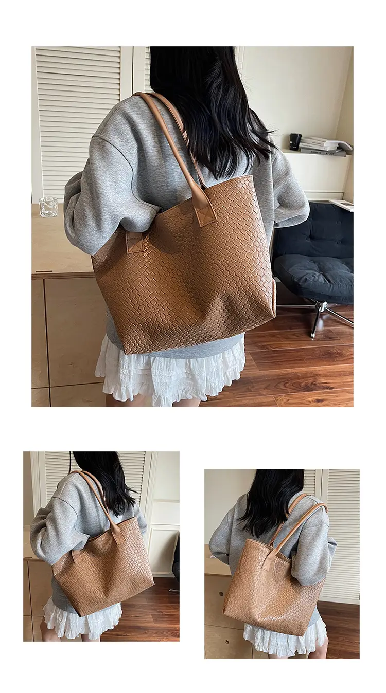 Red Korean Fashion Large Shoulder Tote Bag for Women — feature 23
