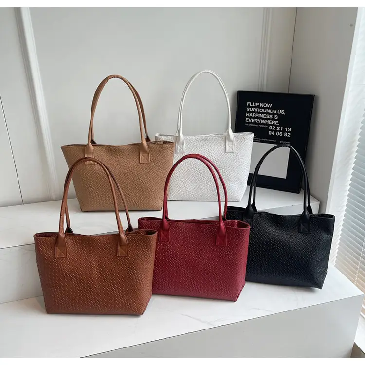 Red Korean Fashion Large Shoulder Tote Bag for Women — feature 24