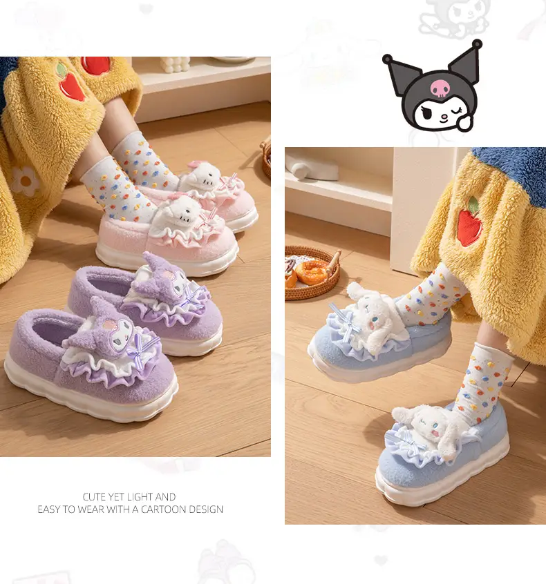 Women Winter Plush Slippers Purple Thick Soled — feature 18