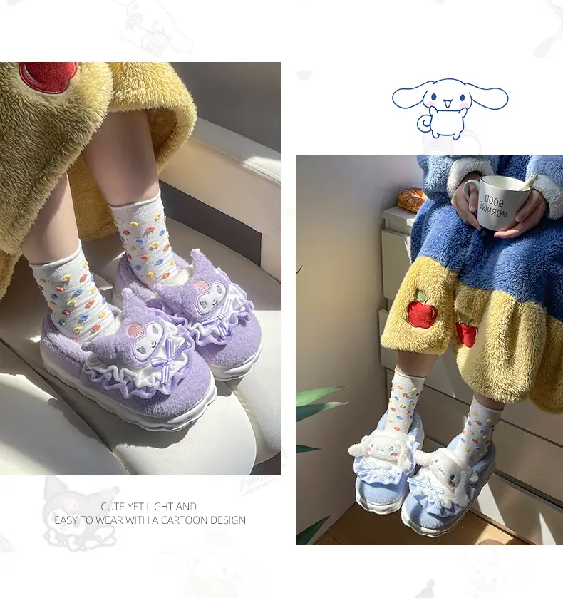 Women Winter Plush Slippers Purple Thick Soled — feature 22