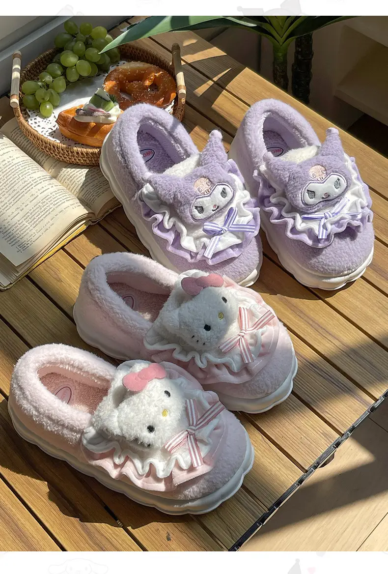 Women Winter Plush Slippers Purple Thick Soled — feature 23