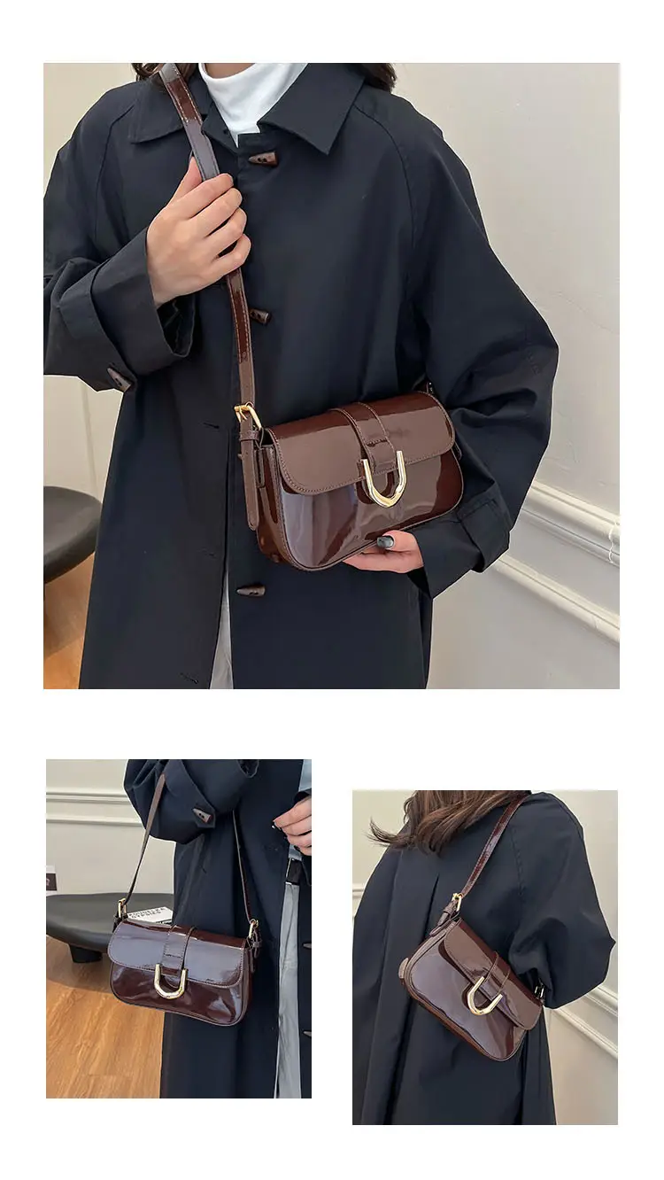 Women's 2-Piece Shoulder Bag Set Red Black Leather — feature 9