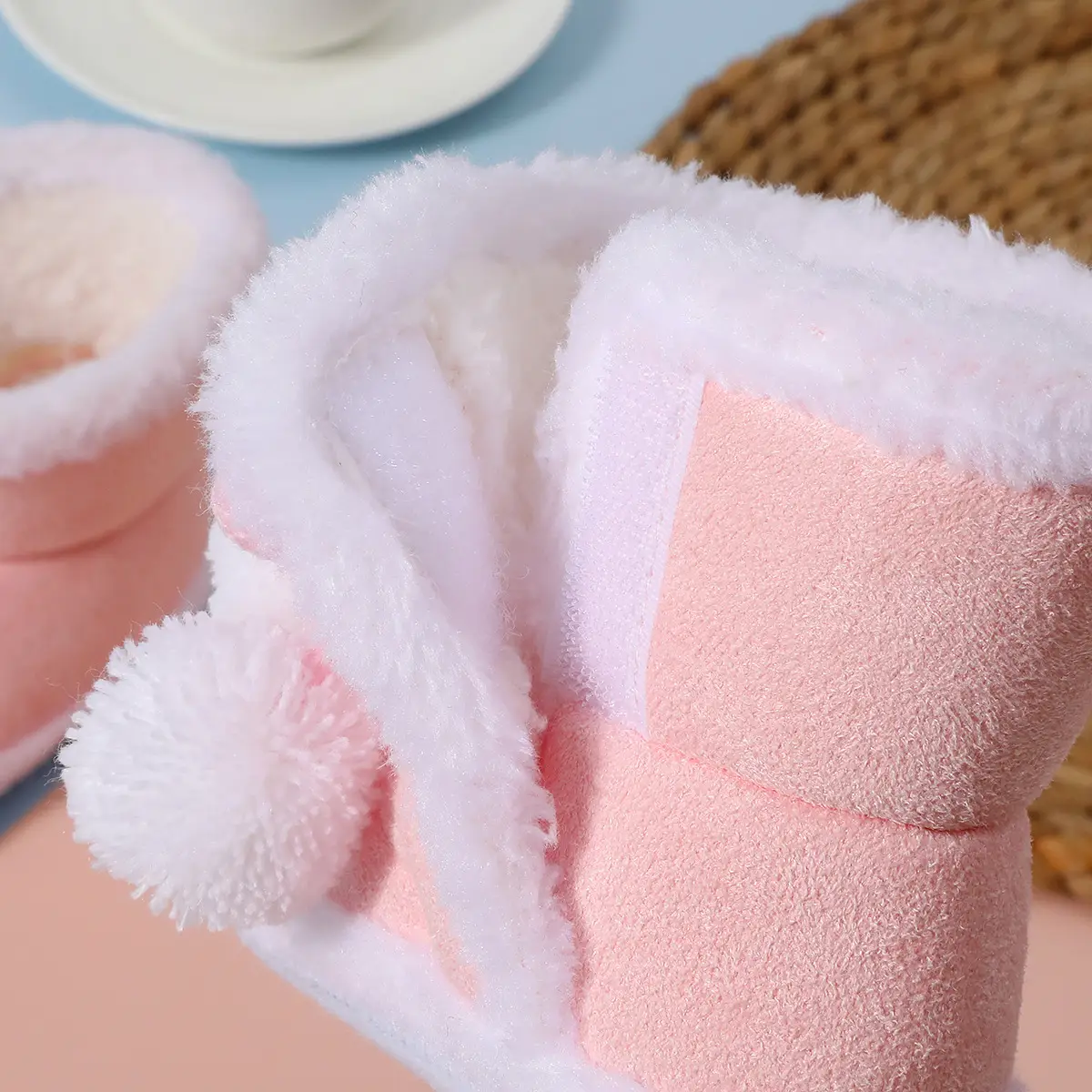 Pink Baby Soft-Soled High-Top Shoes for Kids 0-12 Months