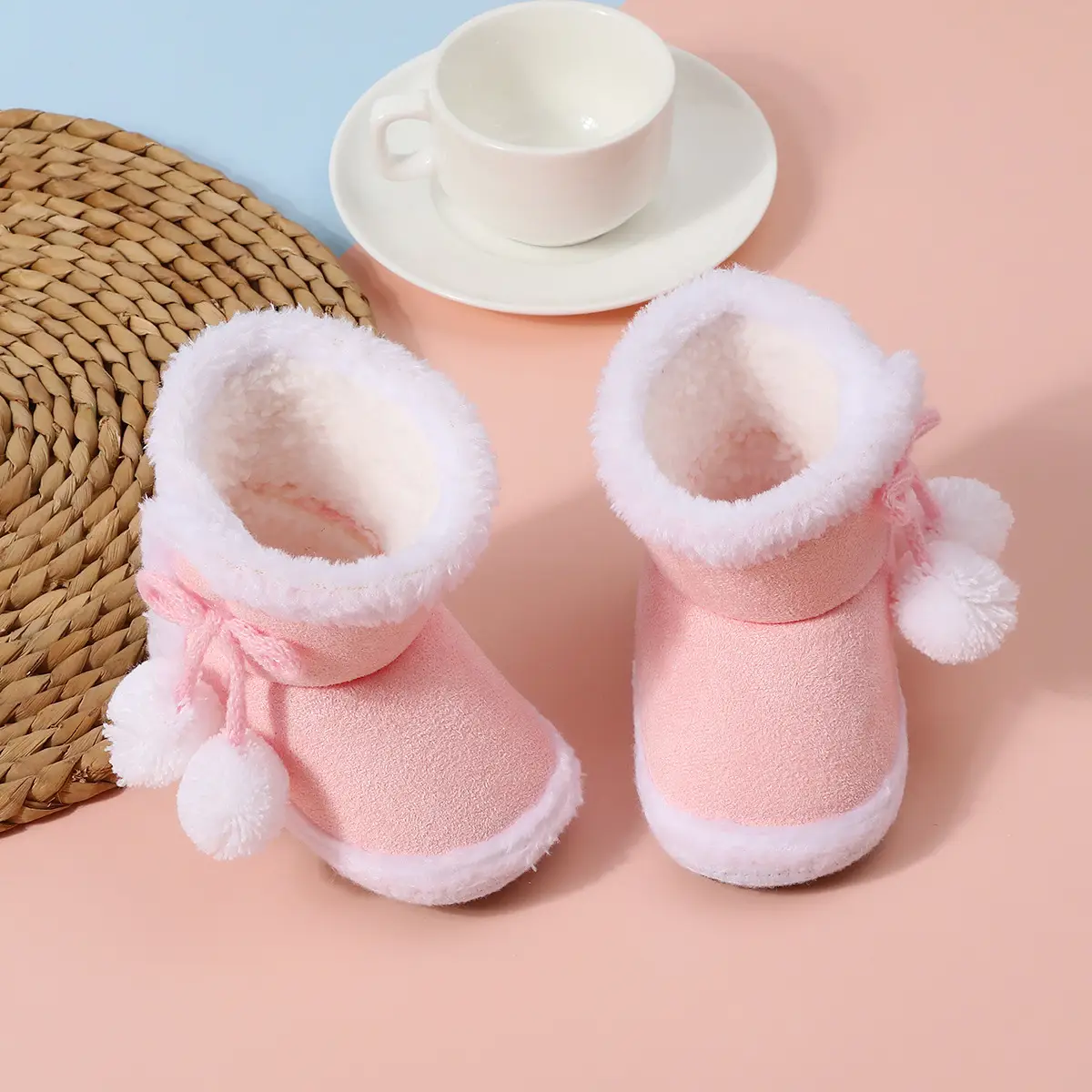 Pink Baby Soft-Soled High-Top Shoes for Kids 0-12 Months — feature 19