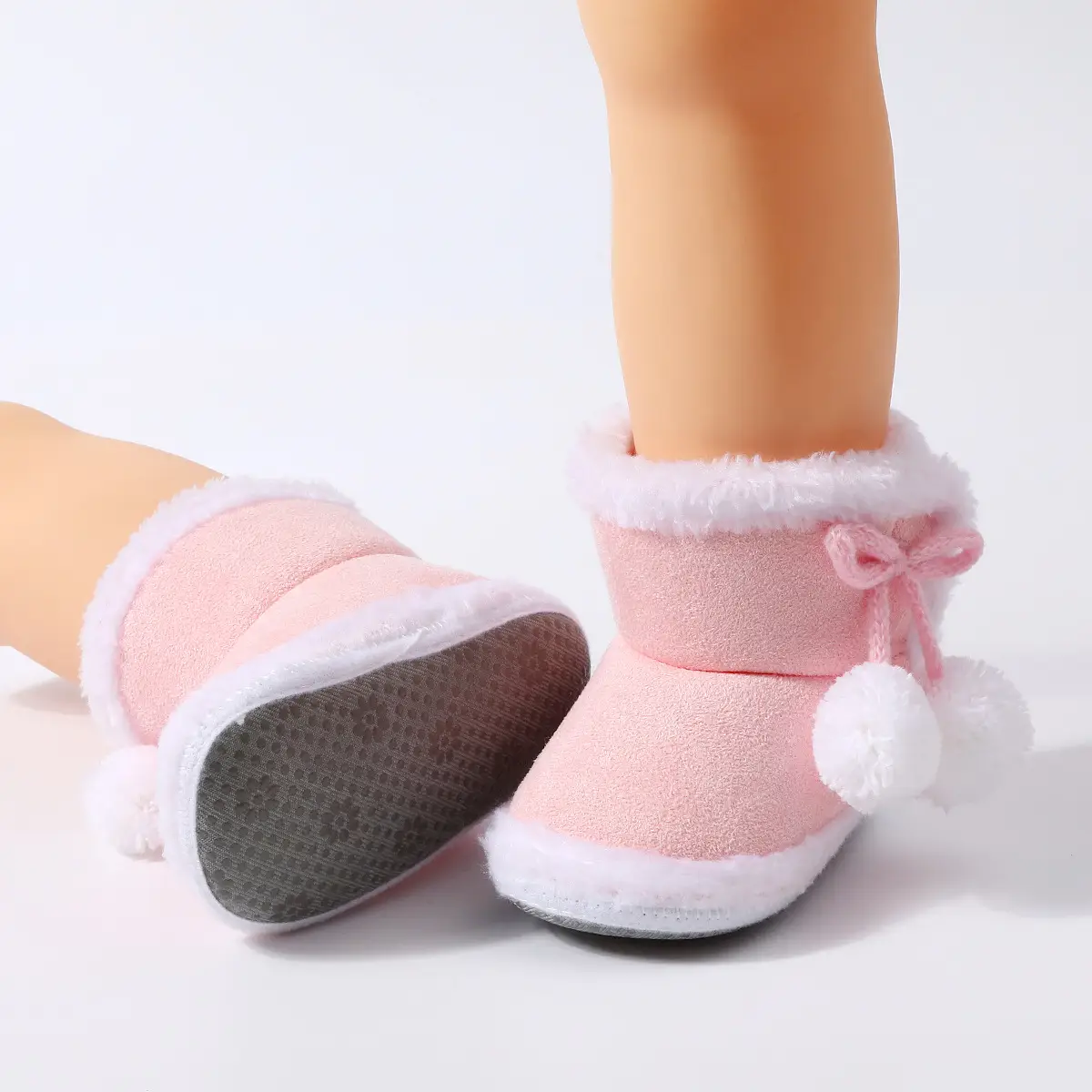 Pink Baby Soft-Soled High-Top Shoes for Kids 0-12 Months — feature 24