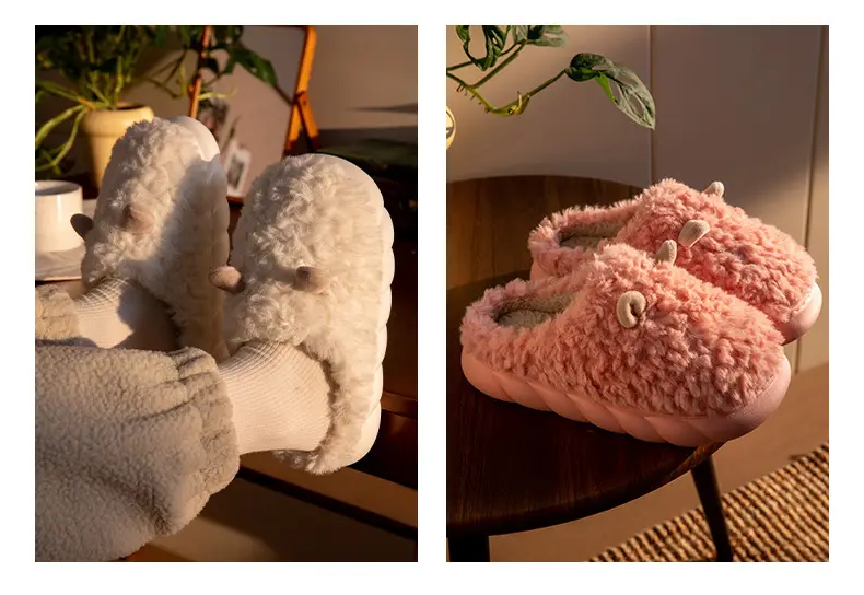 Cute Croc Slippers for Women Winter Warm Velvet — feature 16