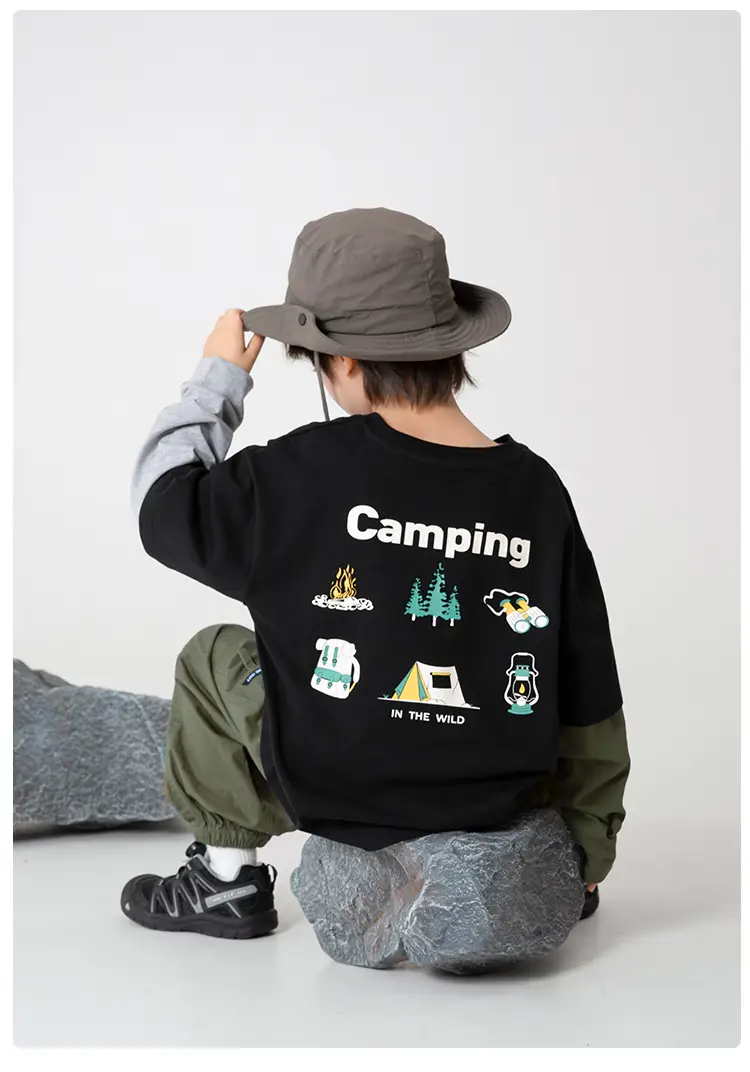 Haima Boys Camping Print Pure Cotton 2-Piece Outfit — feature 11