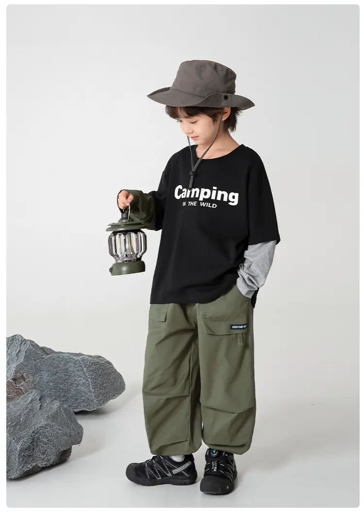 Haima Boys Camping Print Pure Cotton 2-Piece Outfit — feature 13