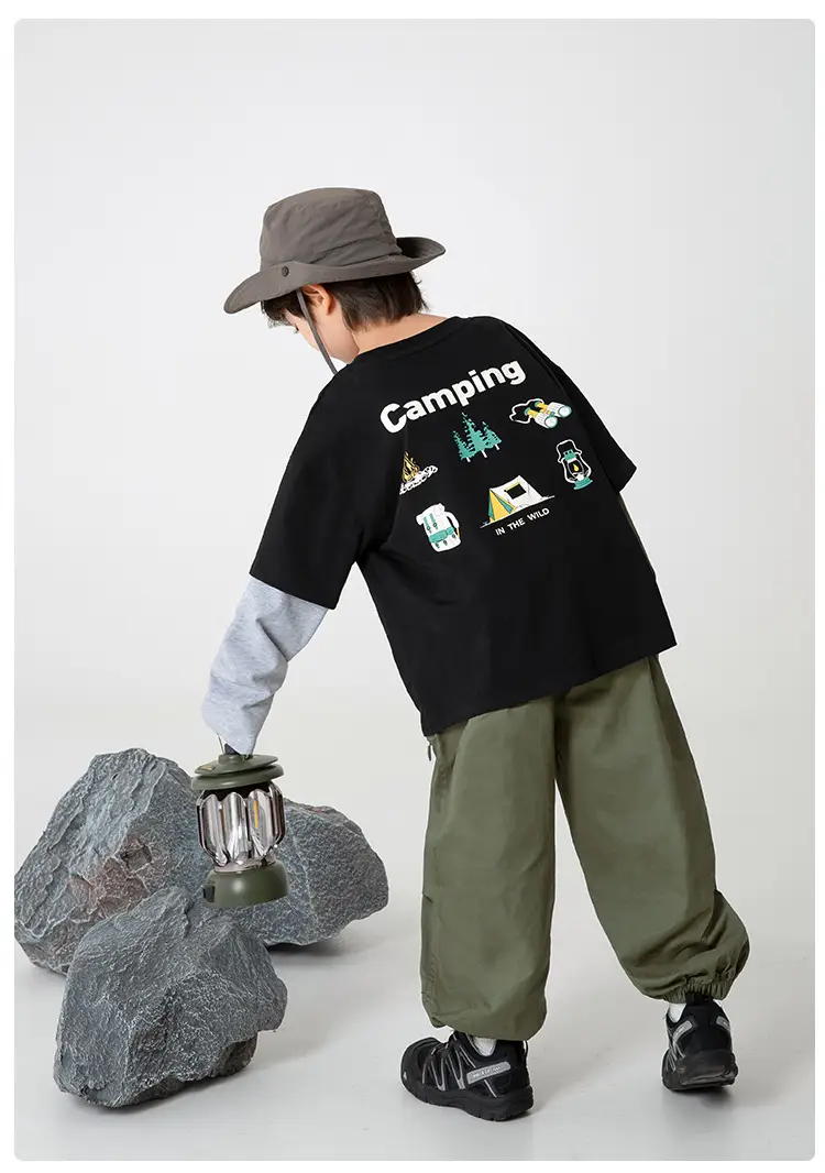 Haima Boys Camping Print Pure Cotton 2-Piece Outfit — feature 14