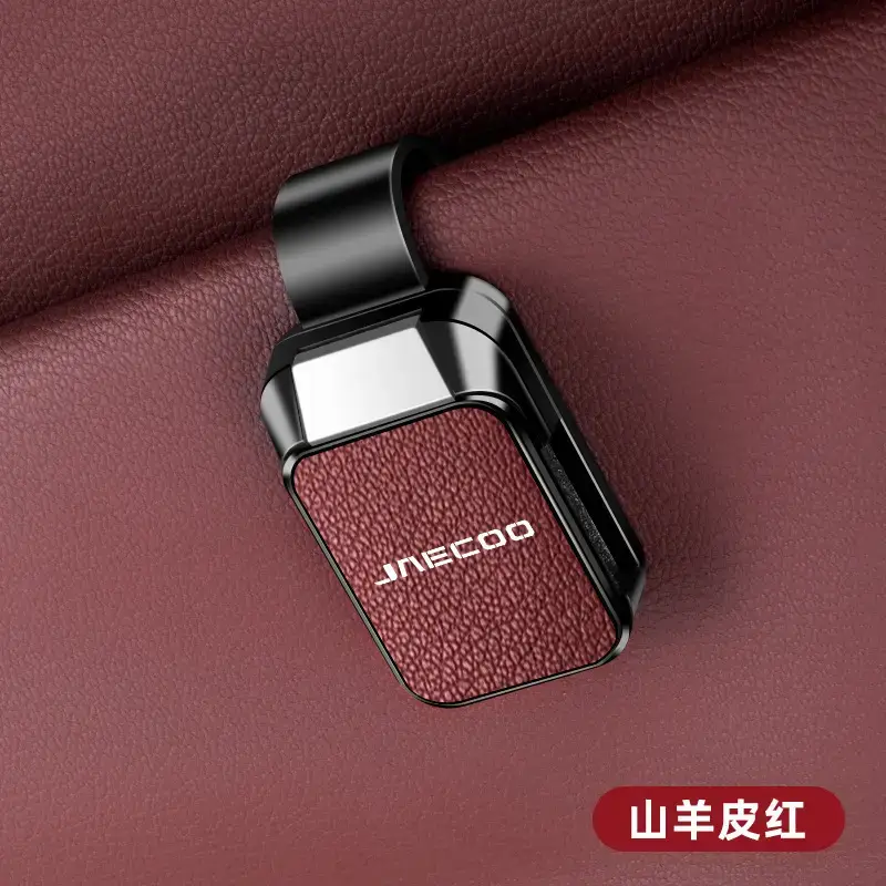 Jaecoo Car Sunglass Clip Brown Leather - Image 2