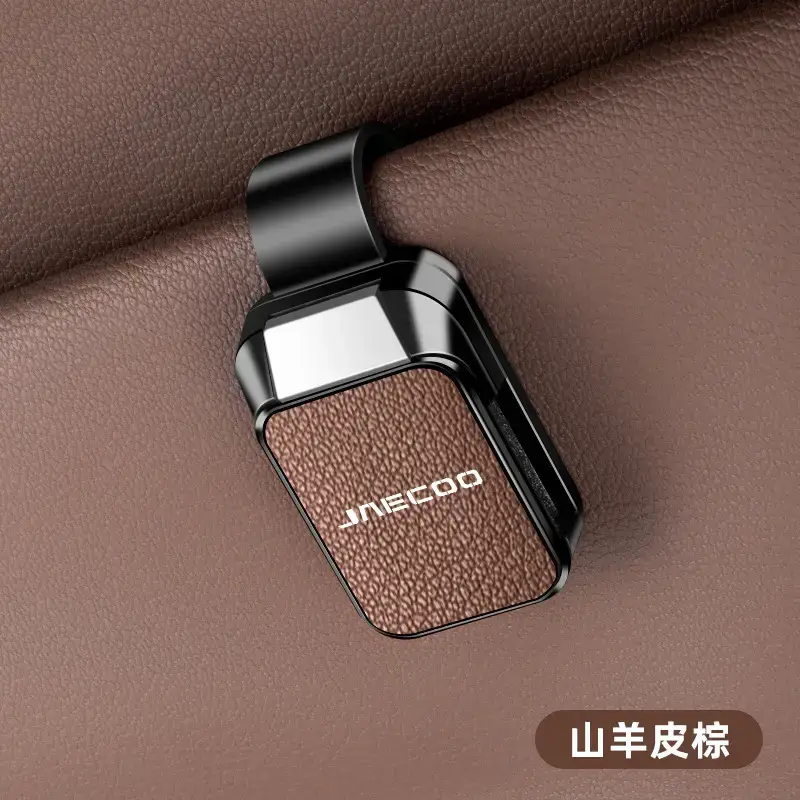 Jaecoo Car Sunglass Clip Brown Leather - Image 4