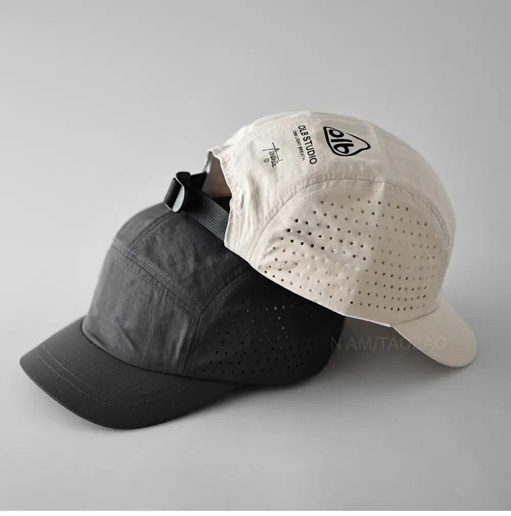 Men Black Mesh Baseball Cap with Peaked Design - Image 8